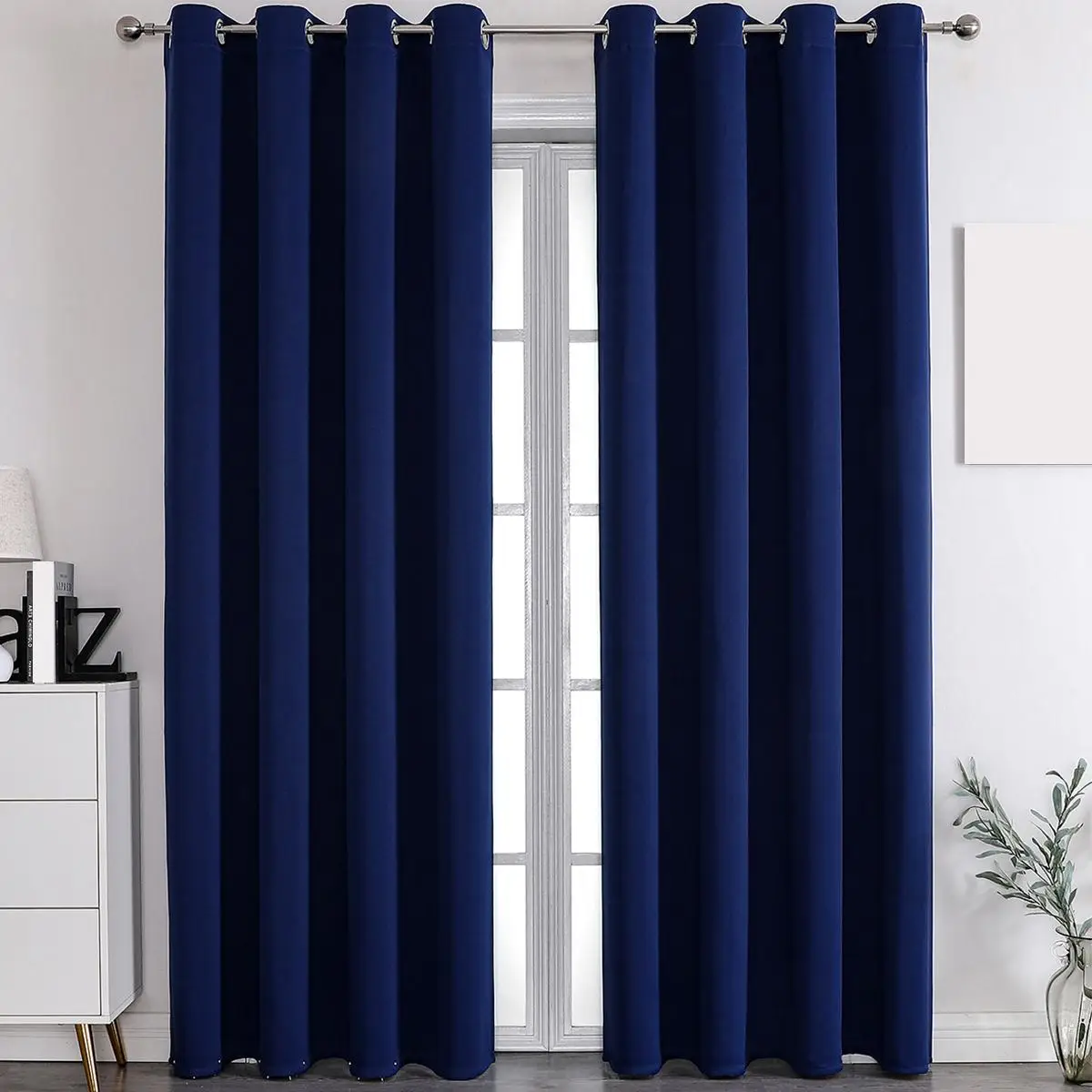 Solid Color Curtains, 1 Count Single Panel Classic Simple Design Full Blackout Curtain, Bedroom Decor Ideas, Decorative Window Drapes For Bedroom Livi