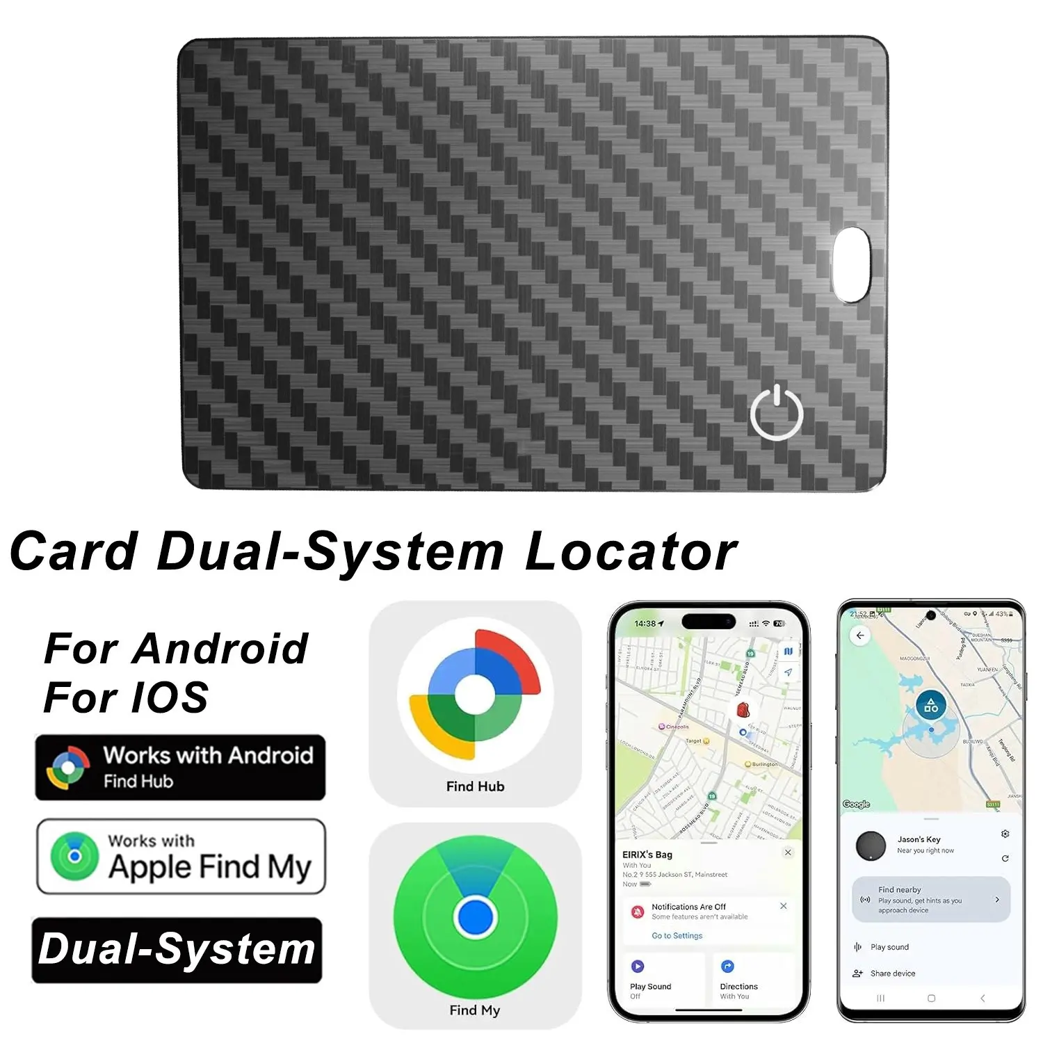 2026 Dual System Smart Wallet GPS Tracker, Anti Theft Tracking, Compatible with Apple Find My & Android, Rechargeable, Ip67 Waterproof, Global Tracking