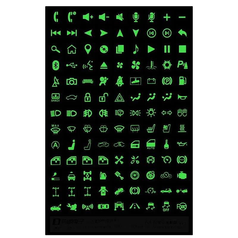 Luminous Car Stickers Instrument Panel Button Sticker PVC Truck Decoration Rocker Switch Label Circuit Decal Interior Stickers