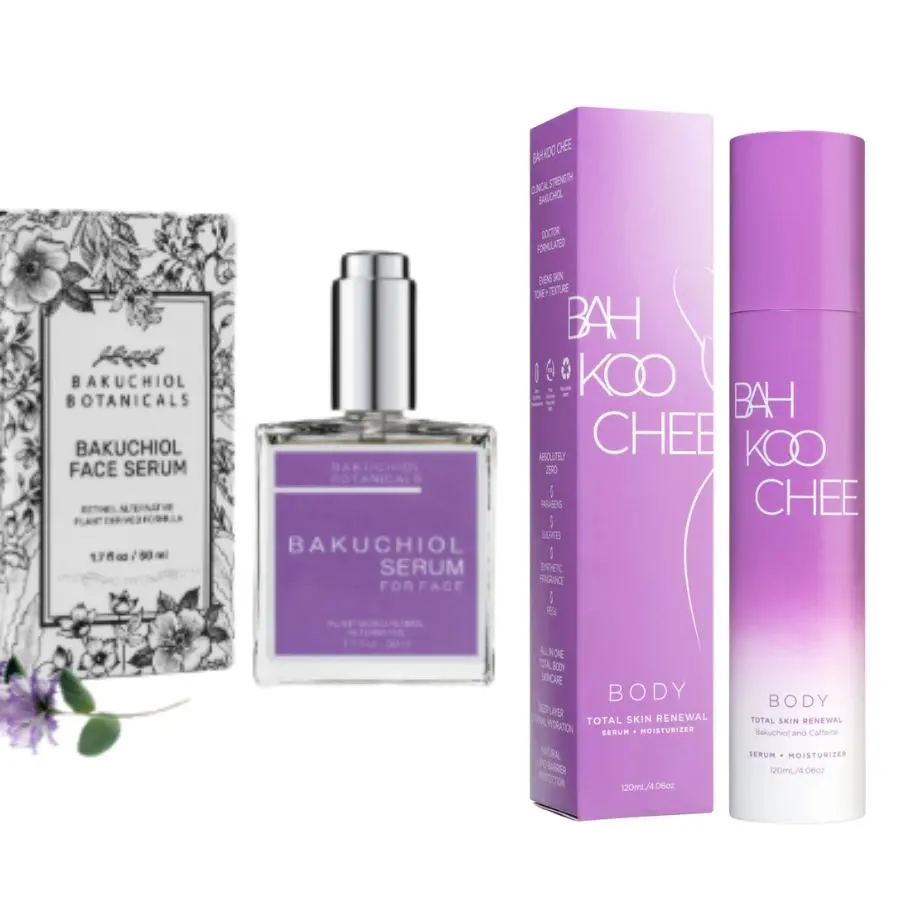 Bundle & Save Bakuchiol Facial + Body Serum Bundle for Natural Dewy Glow, Real-Time Skincare, Reverse Signs of Aging with No Silicone No Wax Fillers No Oils, Rich in Antioxidants, Anti-Inflammatories for Fresh Glowing Face & Skin
