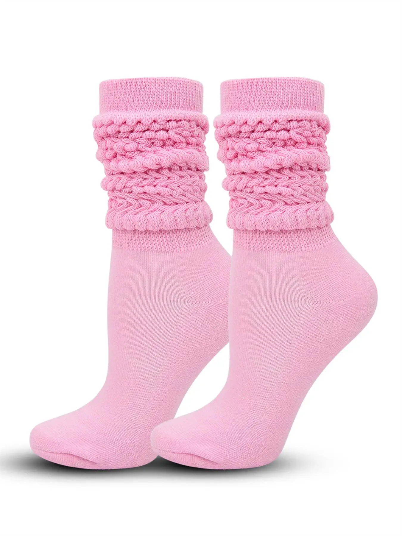 Women's Casual Solid Scrunch Socks, Comfy 1 Pair Stacked Over the Calf Socks for Fall & Winter, Breathable Knit Socks for Women Girls, Fall Wear, Fall