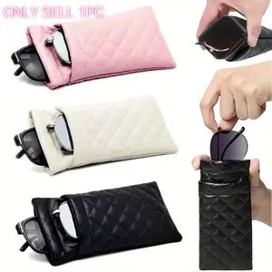 Soft PU Leather Eyeglass Case, Portable Fashion Protection Pouch, Stylish Glasses Phone Accessories Organizer, Travel Friendly, Durable Compact Design, Portable Sunglasses Organizer, Glasses Holder