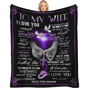 Gifts for Wife Blankets from Husband to My Wife Blanket Wedding for Her Christmas Valentines Birthday Gifts Soft Throws Blanket for Women This is the best gift for couples, children, parents and friends, and it can express deep love.