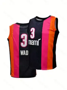 Fashion Embroidered Basketball Jersey with Number #3, Sporty Loose-Fit Design, All-Season Wear, Stylish Athletic Apparel