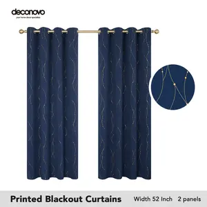 Deconovo Living Room Curtains , Blackout Curtains for Bedroom Grommet Room Darkening Drapes curtain hanging curtains