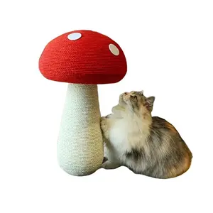 Red Mushroom Cat Scratcher – Sisal Rope Climbing Tower for Cats, Dogs & Small Pets, Furniture Protector & Play Enhancer
