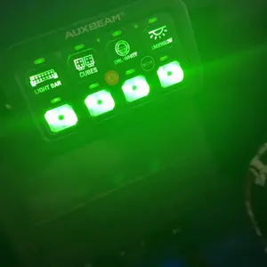 Auxbeam RGB 8 Gang Switch Panel Toggle Momentary Pulsed Mode with RGB Backlight & Waterproof Cover DC 12-24V Manual Backlit Off for Outdoor Lighting