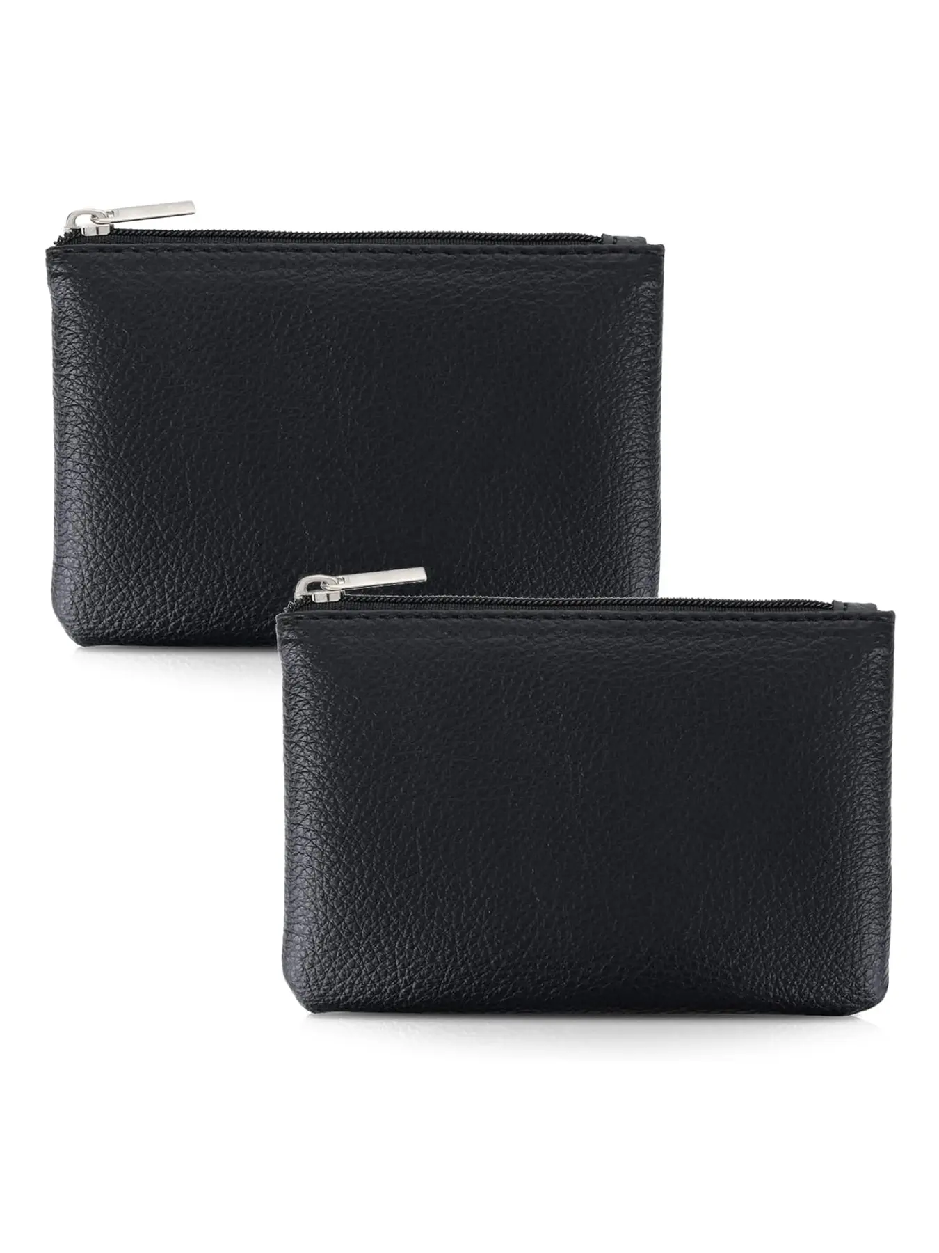 2 Pack Leather Zipper Coin Purse,Coin Purse Set,Portable Change Wallet,Zipper Wallet Design,Coin Pouch with Zipper for Men Women,Small Pouch Change Purse Coin Bag,Mini Coin Pocket Pouch Change Holder for Men Women,Money Pouch