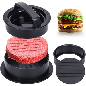 3-In-1 Non-Stick Burger Press & Patty Maker, Perfect for Filling Burgers, Sliders, Beef Patties, Kitchen BBQ Tool, Kitchen Utensils Tools, Essential BBQ Accessories
