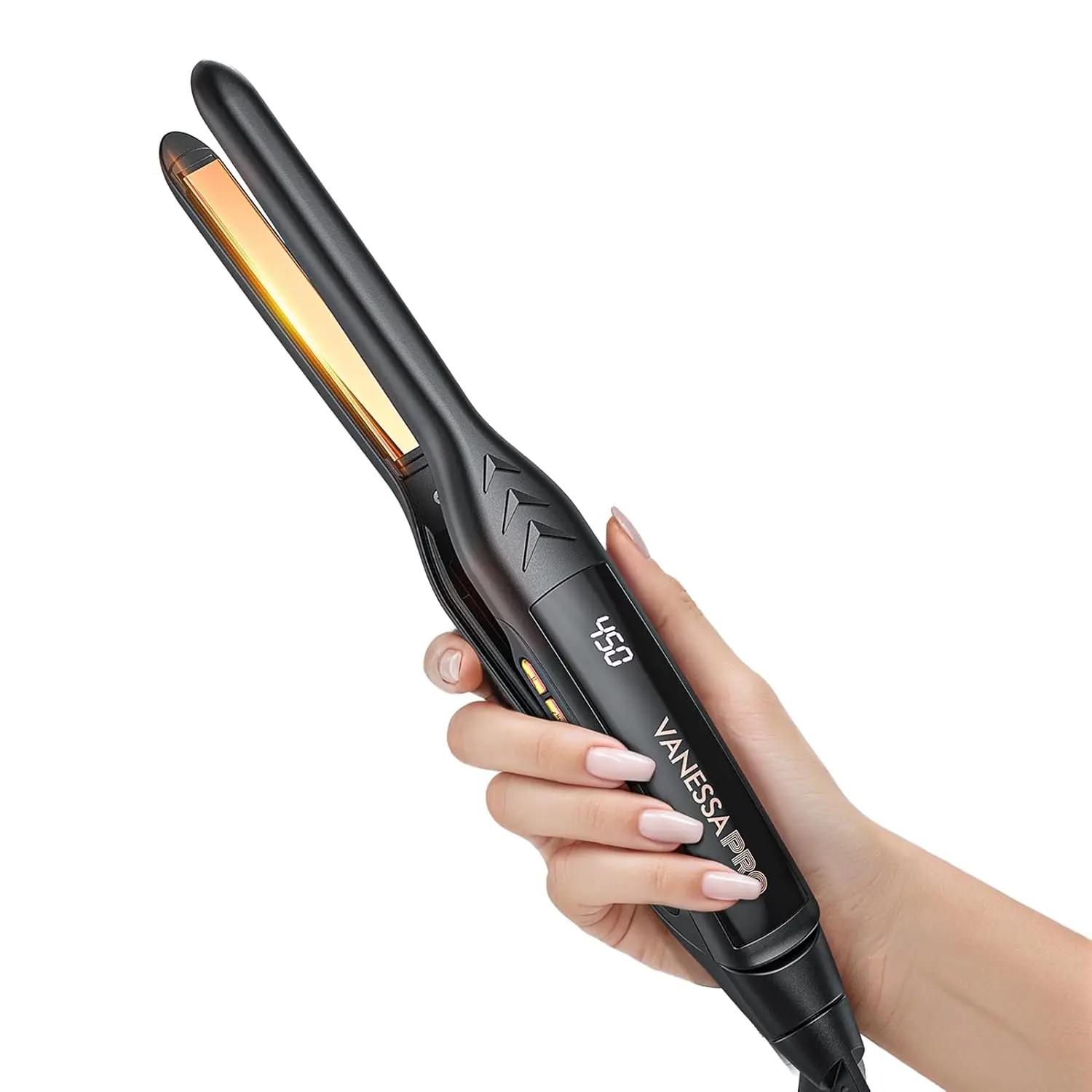 VanessaPro Pencil Flat Iron | 0.3-Inch small Flat Irons for Short Hair, Pencil Straightener for Edge/Bang/Men's Beard