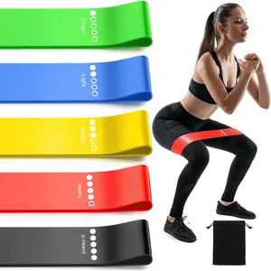 Resistance Bands for Working Out, Elastic Exercice Loop Bands for Physical Therapy, Yoga Starter Set of Stretch Bands for Booty Legs