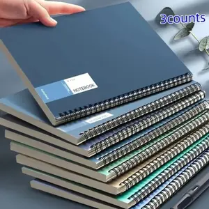 3 A5 Notebooks 120 Sheets, Fashion Design High-Quality Loose-Leaf Diary, Ideal for Students and Daily Office Use, Spiral Notebook Journal, Stationery Office Supplies
