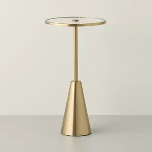 Round Accent Side Table Glass/Brass - Hearth & Hand with Magnolia
