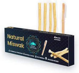 4 PCS Herbal Natural Miswak Sticks Multi-Pack with Holder - Vacuum Seal Oral Chewing Sticks for Teeth Cleaning, Whitening, Breath Freshness | Dental Floss & Picks (Oral Care)