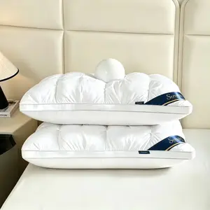 Luxury 5-Star Hotel Tufted Bed Pillow, Allergy Friendly Polyester Cover, Fluffy Down Alternative Filling, Ergonomic Cervical Support Pillow for Side Back & Stomach Sleepers, Neck Pain Relief & Deep Sleep