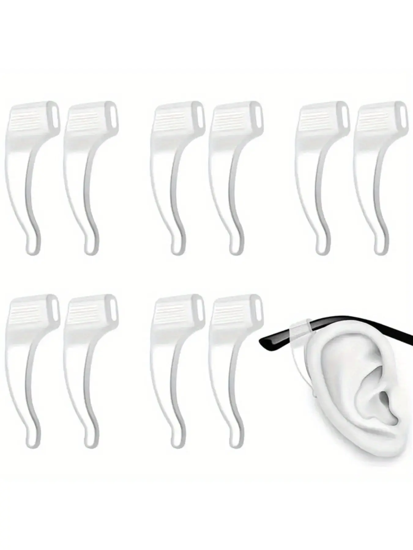5 pairs unisex glasses accessories, glasses leg sleeves, anti-slip glasses retainers, glasses ear hooks, ear supports, ear hangers, Glasses Grips, Ear Grips For Glasses, Eye Glasses Ear Grippers, glasses accessories