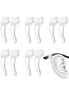 5 pairs unisex glasses accessories, glasses leg sleeves, anti-slip glasses retainers, glasses ear hooks, ear supports, ear hangers, Glasses Grips, glasses accessories