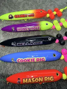 The Family Pack of 5 Rigs: Chunky 13cm, Honey Hole 13cm, Cookie 13 cm, Bella 13 cm, and Mason 11cm on 4/0, 6/0, and 8/0 and 80 & 100 pound mono leader lines