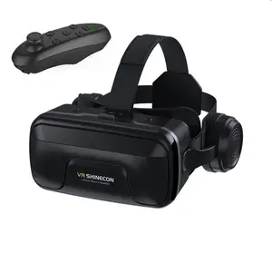 Shinecon 3D Virtual Reality Headset VR Glasses Viar Helmet Devices Goggles Lenses For Smartphones Smart Mobile Cell Phone Game Controller Movie gaming film Suitable for 4.7-6.0 Inch Phones VR Head Strap