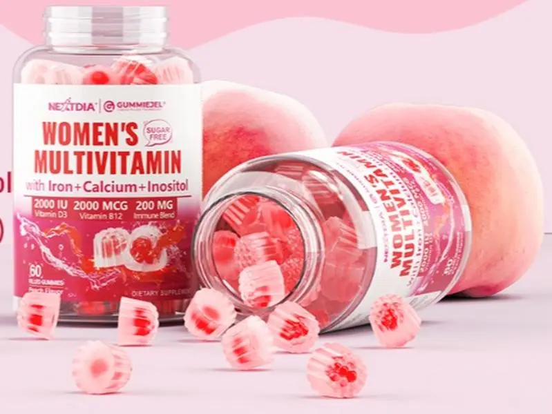 Methylated Multivitamin for Women Gummies with Calcium D3 K2 Inositol Methylfolate and B12 Sugar Free Daily Vitamin A C E B Complex Biotin Zinc and Iron for Energy Immune Bone Skin and Hair Support Complete Womens Wellness