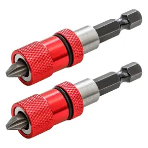 2pcs Adjustable Screw Depth Screwdriver Bit Holder Magnetic Steel Screwdriver Drywall Bit 1/4 Inch Hex Shank with S2 Phillips 2 Screw Driver Bits