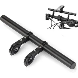 Bike Bicycle Double Handlebar Extender Extension,11.8"(30 cm) Aluminum alloy Super Long Bracket Accessories，For Bike Mounts,Extender Bars, Headlights,Light Lamp,Phone Mount,For 31.8mm/25.4mm caliber