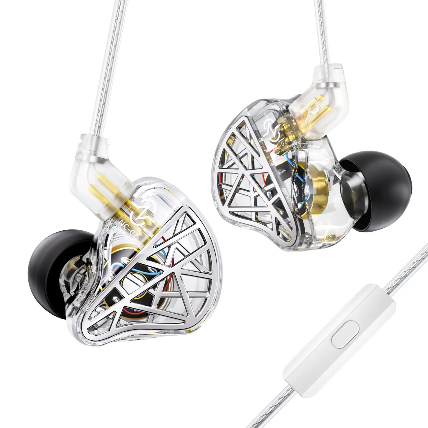 CCZ NC02 Wired Gaming Earbuds - Metal Headphone with 3.5 mm Jack, Detachable High-Quality OFC Audio Cable, Memory Earhook, Sound Isolation, Magnetic Design, Manufacturer Warranty (Ideal for Rock, Classical)