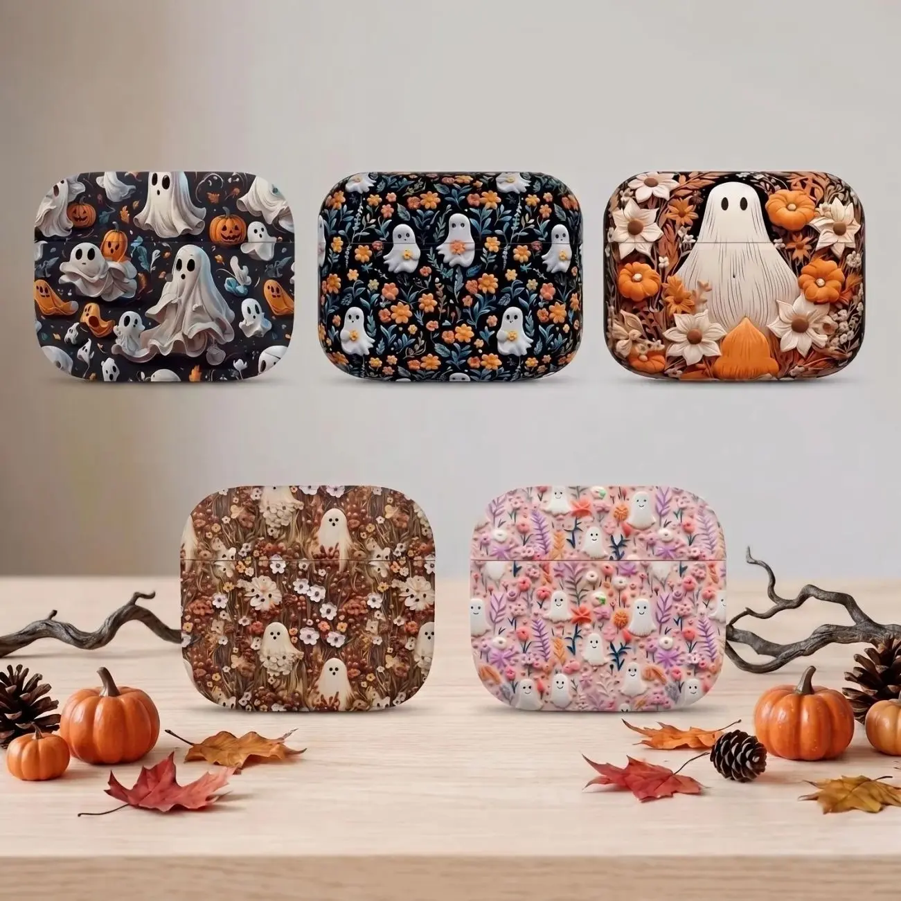 Cute Ghost Halloween AirPods Case, Spooky Fall AirPods Cover, Kawaii Ghost AirPods Pro Case, Autumn Pumpkin AirPods Case, Halloween Gift