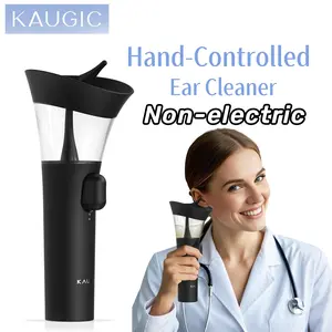 KAUGIC Manual Ear Wax Cleaner Removal Tool-Safe, Comfortable & Easy to Use Seamless One-Hand Operation, Black
