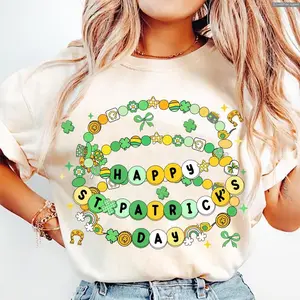Happy St.Patricks Day Friendship Bracelet shirt, St Patrick Lucky T-shirt, St.Patricks Day Coquette, St Patricks day, St Patty day Anime Inspired Tee