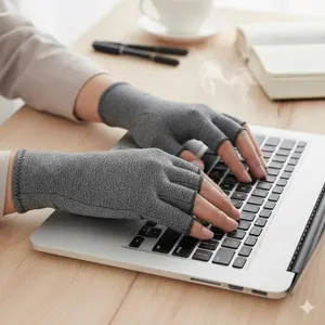 Arthritis Pain Relief Gloves: Fingerless, Breathable & Comfortable Hand Support for All-Day Wear. Reduces Stiffness, Swelling & Improves Circulation. Perfect for Gardening, Typing, Work & Sports.
