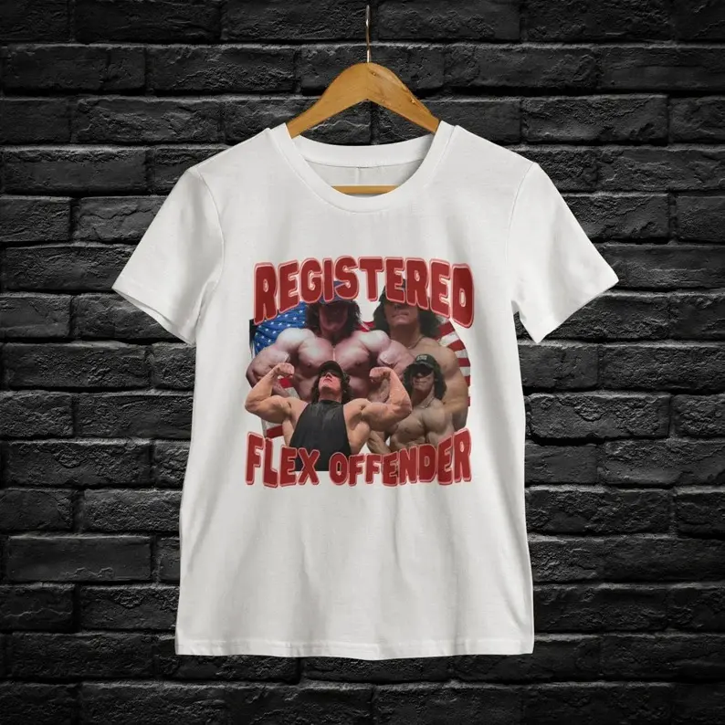 Registered Flex Offender funny gym shirt with Sam Sulek