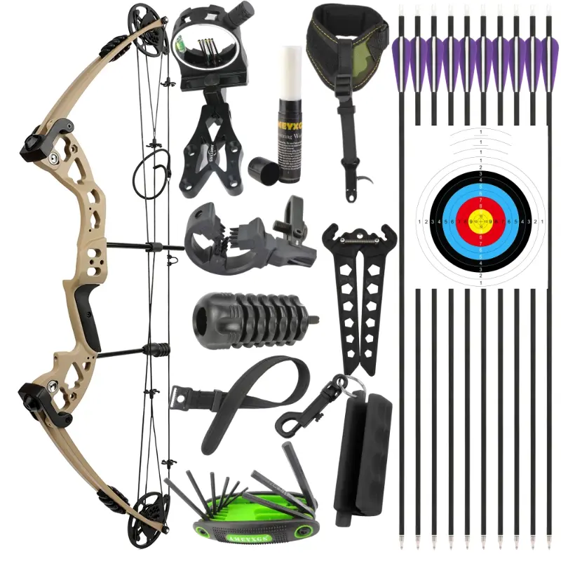 Composite Bow Set    Adult Bow and Arrow Set    Durable Accessories for the Set    Strong and Long-lasting    Suitable for Beginners and Experts    Essential for Indoor and Outdoor Archery    Archery Equipment