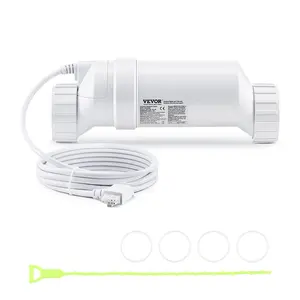 VEVOR Salt Water Chlorinator System,  Pool Chlorination Cell Fits for Hayward W3T-Cell-9 (T9), Pool Cell Salt Water System for In-Ground Swimming Pools up to 25,000 Gallons, 15 ft Power Line, White