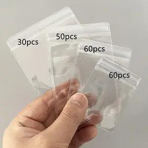 200pcs Mixed Size Small Jewelry Bags Clear Plastic Jewelry Bags, Plastic Jewelry Bags with Zipper, Small Plastic Bags for Jewelry, Clear Jewelry Bags for Small Business