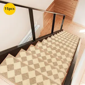 Non-Slip Stair Carpet, Step Protection Carpet, Decorative Bordered Stair Mat, Stair Runner, Decorative Rug Mat for Home Decoration & Bedroom Accessories - Suitable for Indoor, Outdoor Stairs & Multiple Scenarios.