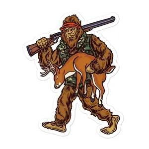 Hunting Deer Sticker For Car Bumper Helmet Window Water Bottle, Waterproof Vinyl Decal For Hunters, Outdoorsy Wildlife Hunt Decor Gift, Rustic Deer Head Hunting Lover Sticker