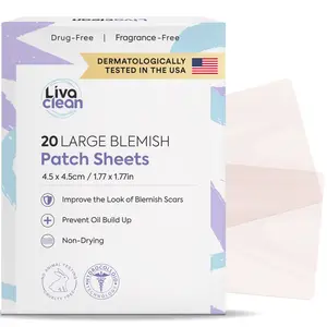 LivaClean 20CT Large Hydrocolloid Acne Patches for Pore Spots Nose Face Cystic Pimple Zit Patch XL Size Hydrocolloid Bandages Strips Stickers Acne Patch
