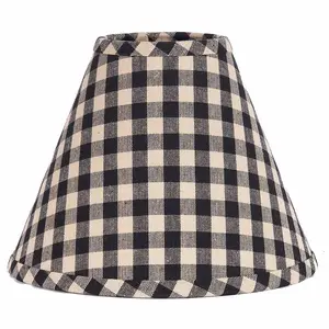 Heritage House Check Lampshade 10" Regular Clip Black