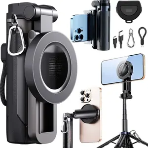 2026 New 4-In-1 Multi-Functional Mini Magnetic Selfie Stick, 360 Degree Rotation, Wireless Bluetooth-compatible Control, Ideal for Selfies, Videos, Blogging, Tripod Stabilizer, Selfie Stand, Camera Mount