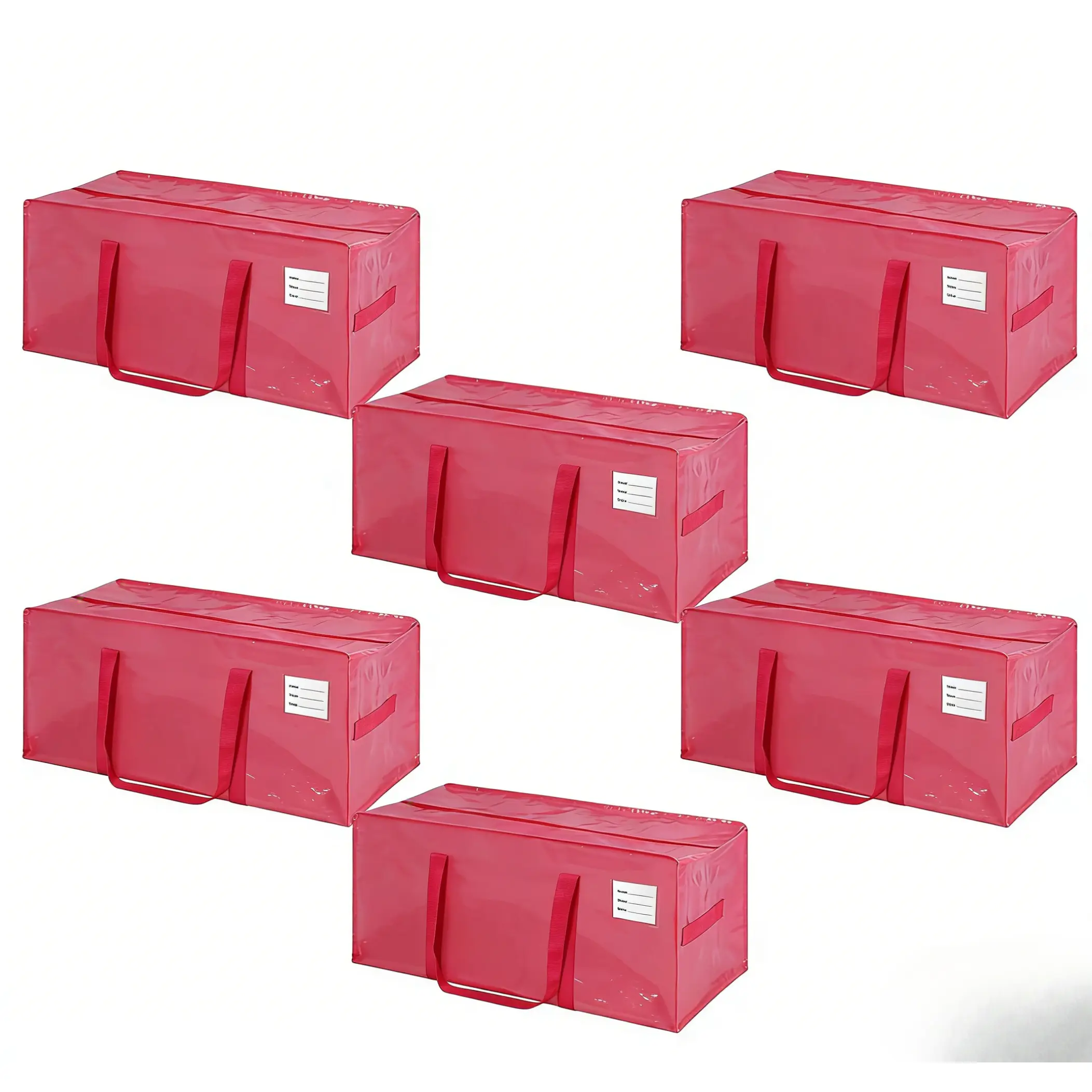 6-Pack Heavy Duty Polypropylene Storage Transportation Bags - 100LBS Waterproof Fold-Safe, Large-Capacity Dual-Handled Organizer Storage for Students, Home Room Organization, Durable Pouch Window Accessory