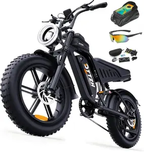 【DTTZH】F6PRO Electric Bike, Peak Power 4000W, Full Suspension, 50 MPH Top Speed, Range 100-120 Miles, 60V 30Ah Removable Battery, 2-Seater Design, LED Headlights, 20Inch All-Terrain Fat Tires, UL 2849 Certified. Off-Road Bikes. Ebike Electric Bikes father