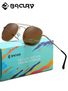 BACURY Fashionable Men's Polarized Sunglasses Square Frame Versatile Daily Travel Windproof, Dustproof, UV resistant Driving and Hiking Reduce Glare