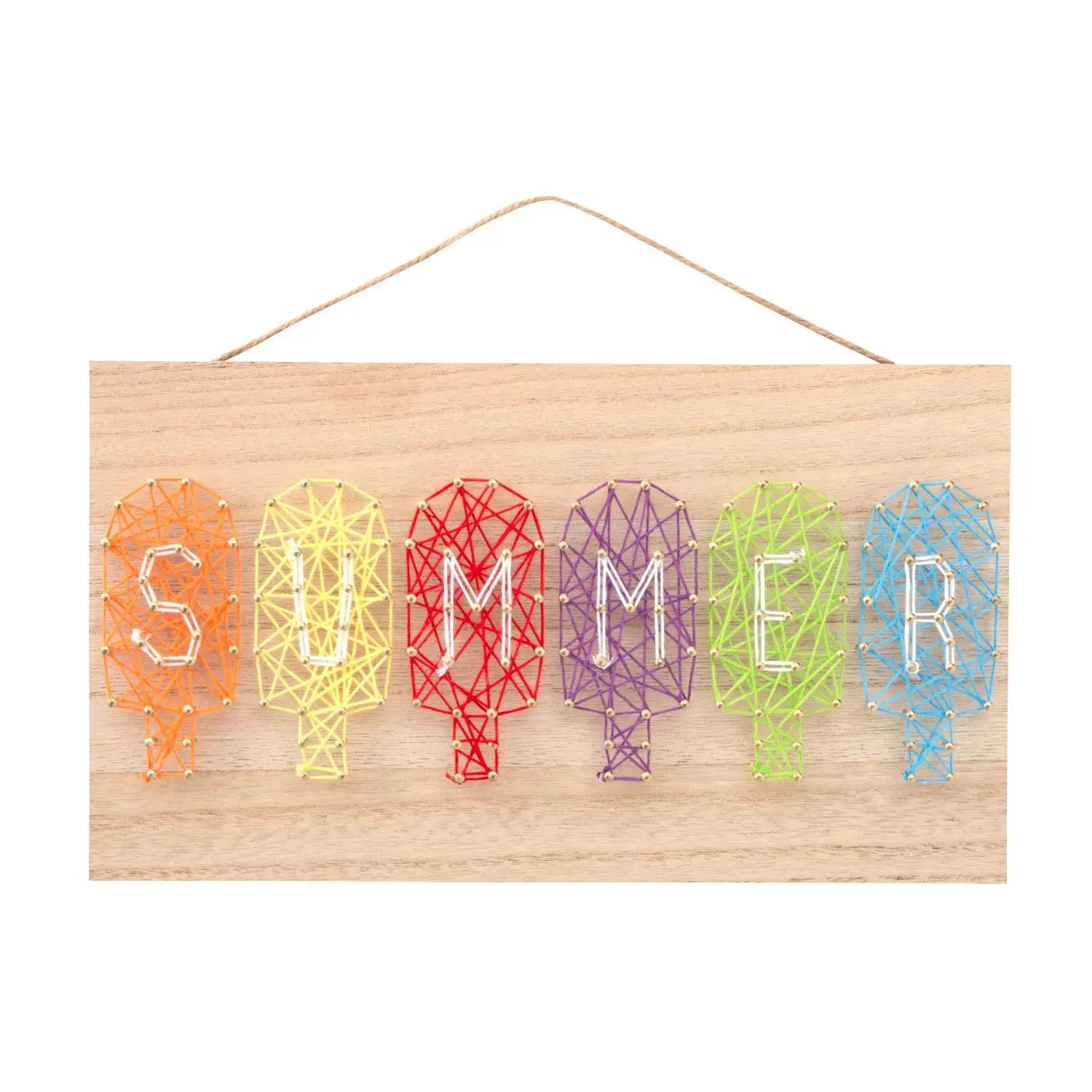 Toys & Hobbies Colorful Wood Popsicle String Art Craft Kit - Makes 1, DIY Decor, Ideal Gift for Craft Enthusiasts