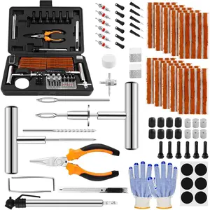 Heavy Duty Tire Repair Kit- Solid Stainless Steel 110 count Tire Repair Tool with Plugs for  Quick Puncture Fixing for   RV  ATV  Flat Tire Repair