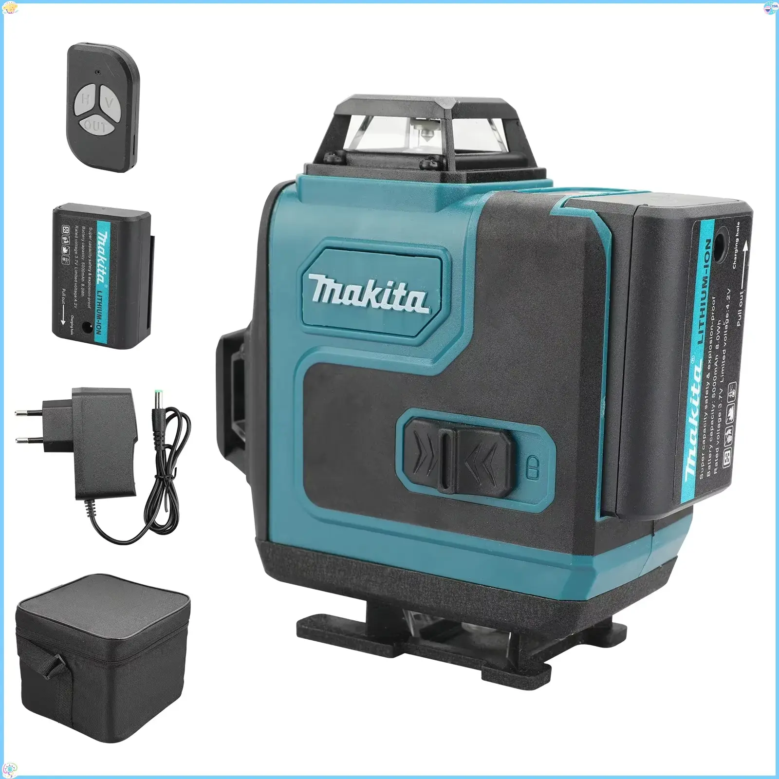 Makita Traditional Laser Leveler Tool - Heavy-Duty Construction Device with Stable Red Light Beam, Accurate Measurements, Dustproof Keys, Durable Circuit Board for Ceiling Framing, Renovation & Extended Use, Lazer Leveler Tool, Electronic Laser Level