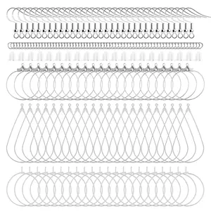 400 Pcs Sterling Silver Earring Hooks Kit - Hypoallergenic Findings, Jump Rings for DIY Jewelry