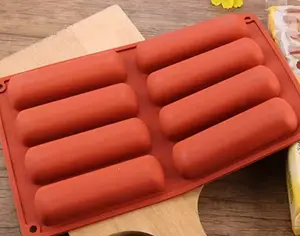 8 Cavity Silicone Long finger biscuit mold Tiramisu Mousse Cake Baking Tool DIY Homemade French Sweets Chocolate Baking Mould