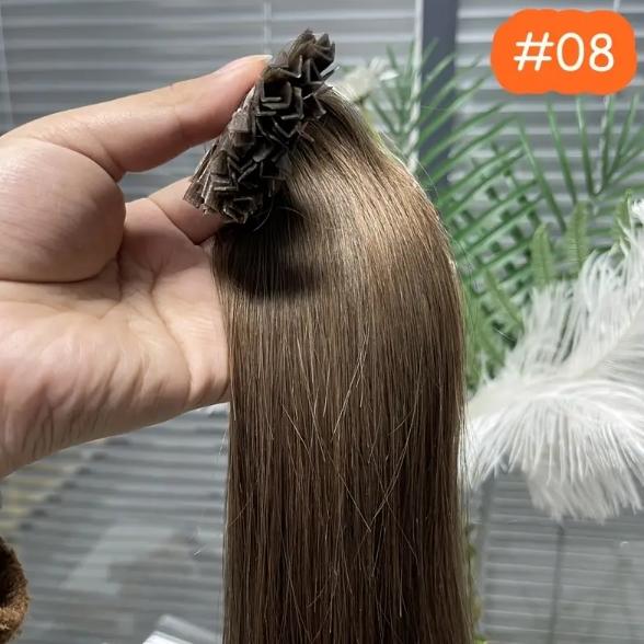 Capsule K Tip V Tip Fusion Keratin Human Hair Extensions, Brazilian Nail Hair 50pcs 30g, 12-28 Inch Silky Straight Natural Remy Hair, Invisible Pre-Bonded, No Tangle No Shedding, Thick Soft & Long-Lasting for Women Daily Party Salon Use