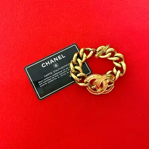 Pre-owned CHANEL Stainless Small Leather Goods Coco Mark Bracelet